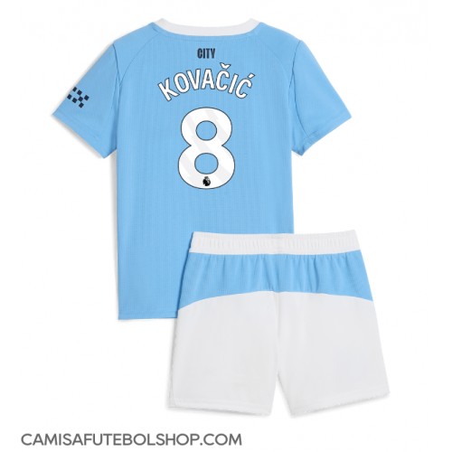 Camisa de time de futebol Manchester City Mateo Kovacic #8 Replicas 1º Equipamento Infantil 2025-26 Manga Curta (+ Calças curtas)